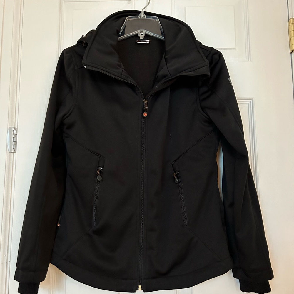 RARE UK BREKKA HOODED LIGHTWEIGHT JACKET, WATERPROOF, MEDIUM, BLACK